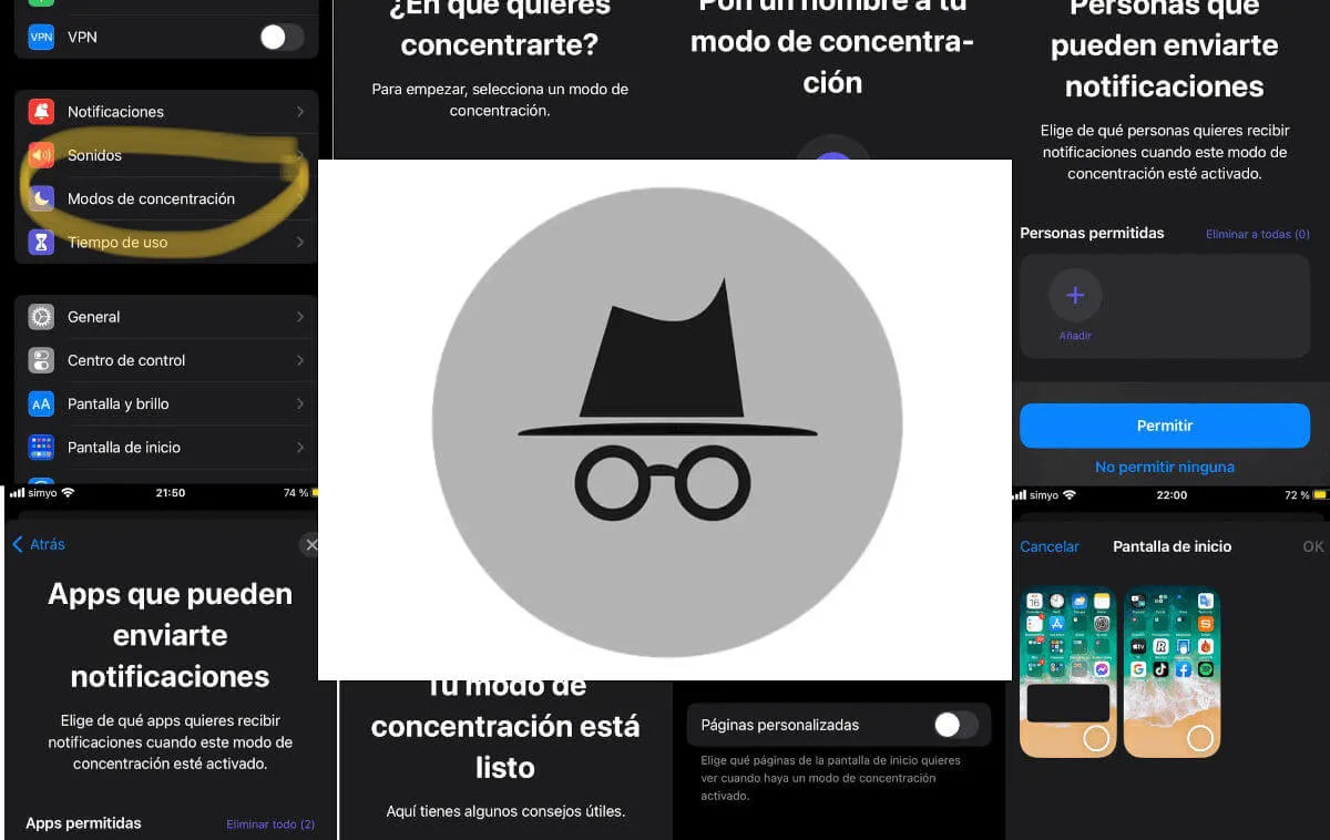 modo concentracion iphone