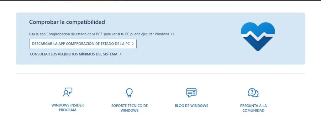PC Health Check (Herramienta oficial de Microsoft).