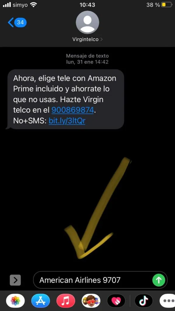 como rastrear cualquier vuelo con imessage en iPhone