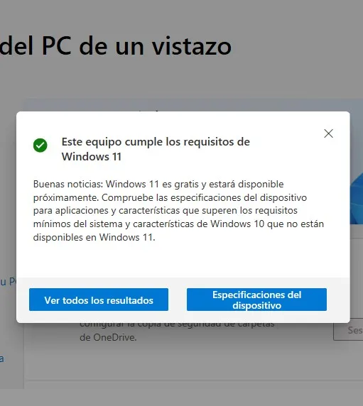 PC Health Check en tu ordenador
