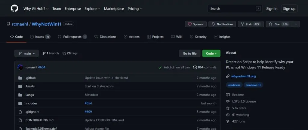 Segunda opción – WhyNotWin11 (Herramienta no oficial).