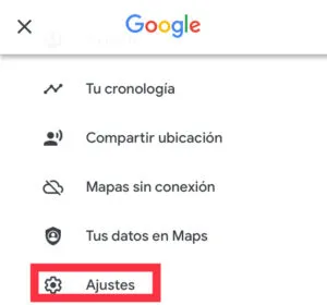 Opción “Ajustes” del menú que te aparece al tocar tu foto de perfil en Google Maps.