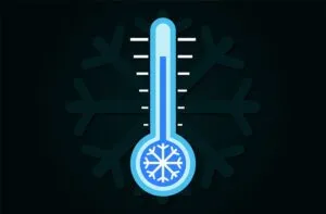 Termómetro con un símbolo de un copo de nieve.