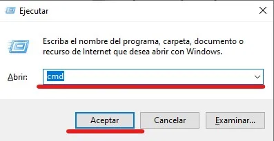abrir cmd con atajos de teclado