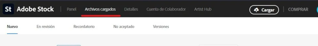 archivos cargados en adobe stock