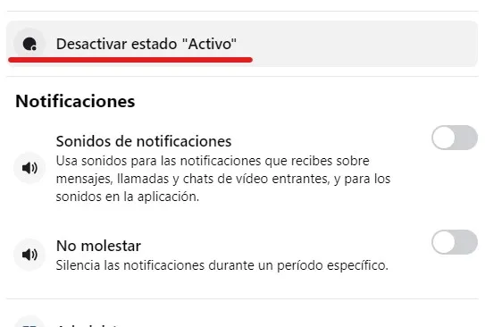 Desactivar estado Activo