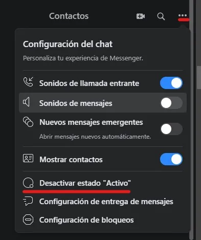 Cómo permanecer oculto en el chat de Facebook.
