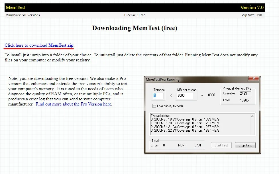 Click here to download MemTest.zip