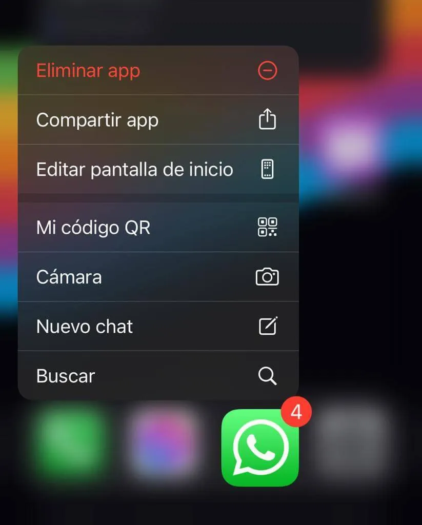 menu secreto de whatsapp en ios