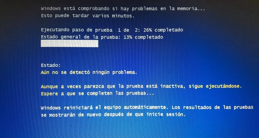 Chequeo nativo de la memoria RAM en WIndows