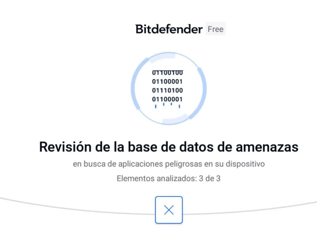 Antivirus de Bitdefender escaneando un Android.