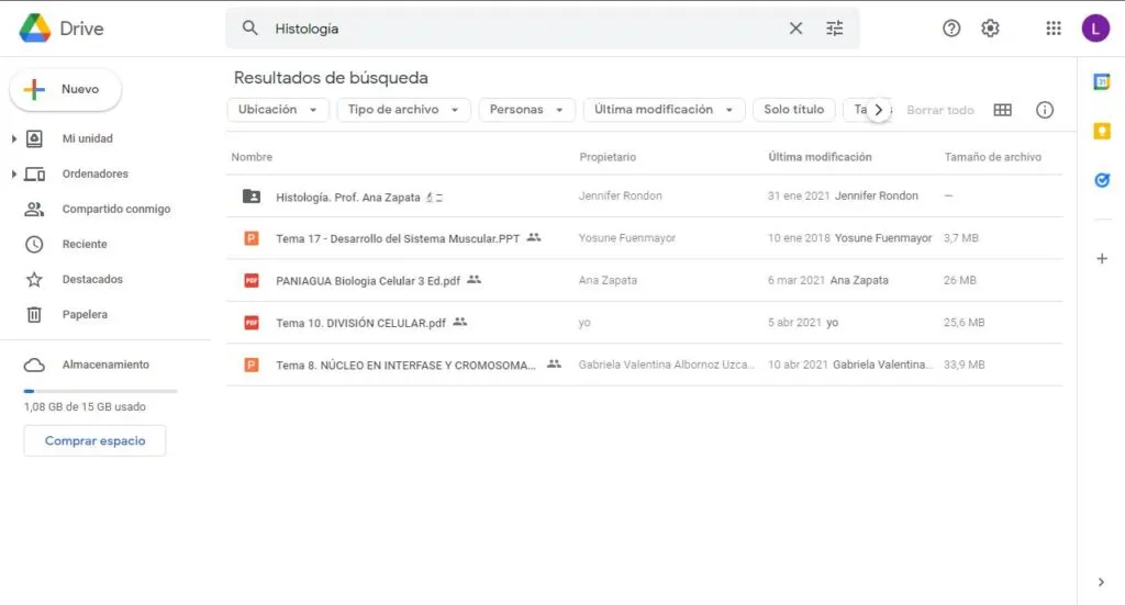 Filtro de contiene palabra