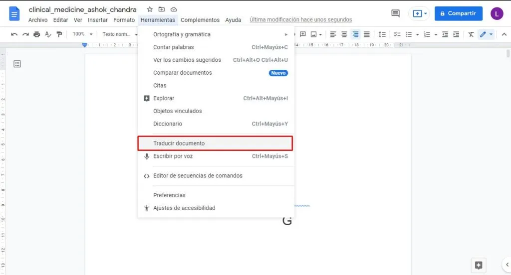 Usar Google Docs para traducir un PDF a cualquier idioma