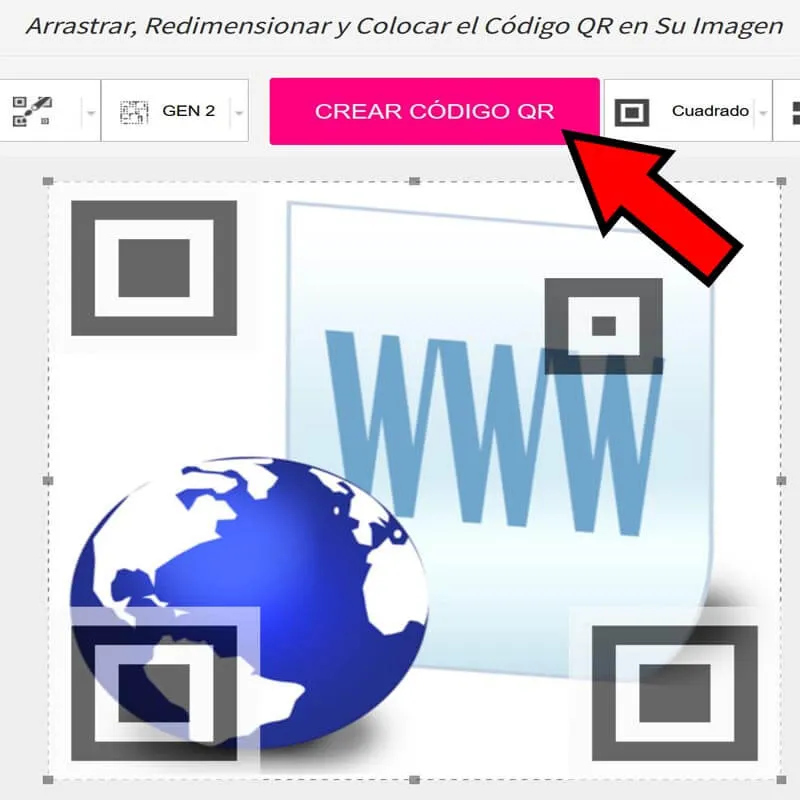 Botón “CREAR CÓDIGO QR”.