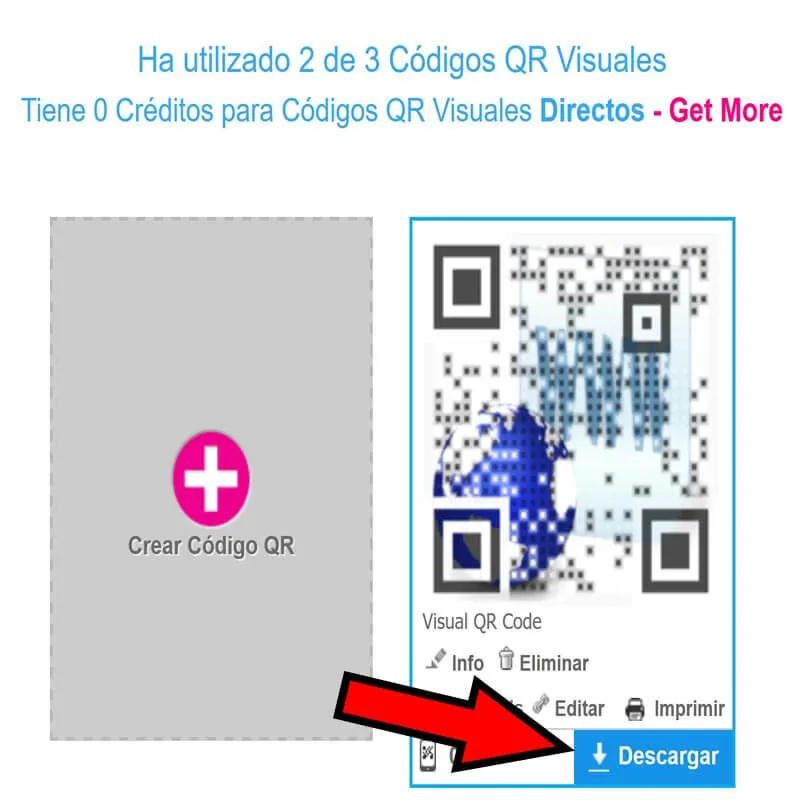 QR junto con el botón “Descargar”.