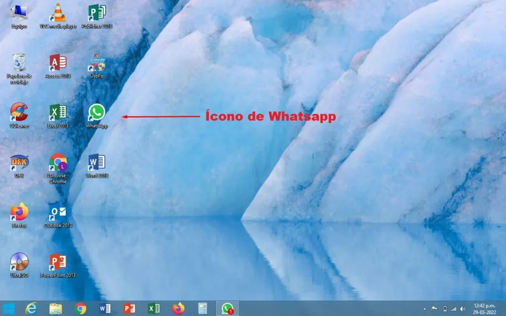 ícono de Whatsapp en el escritorio