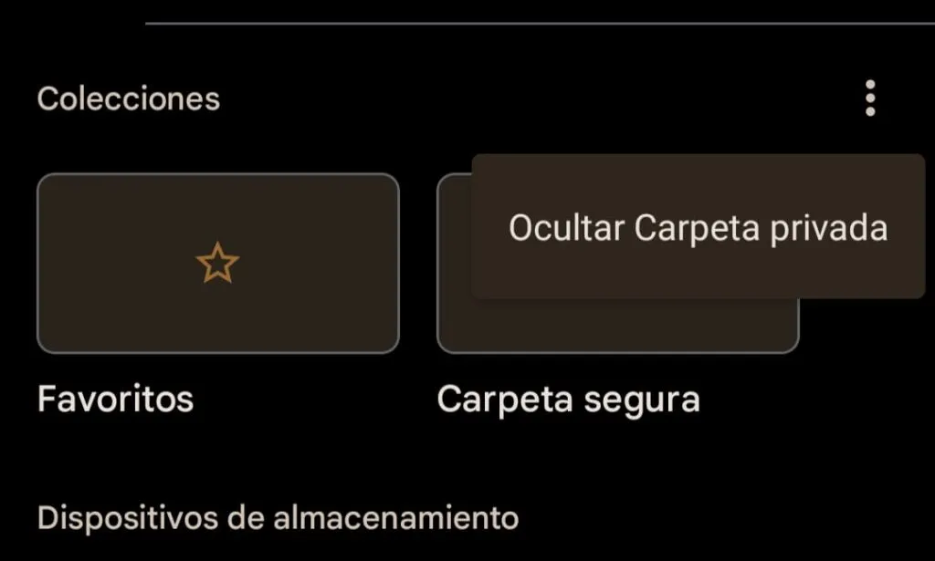 ocultar carpeta segura en app files de android