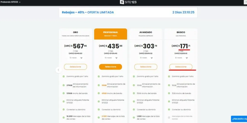 subdominios en site 123