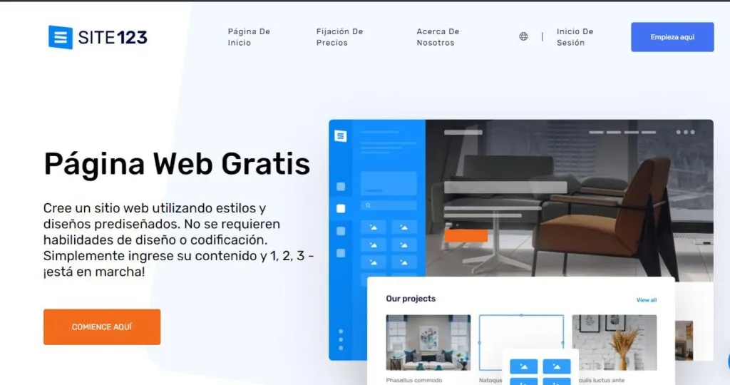 crear sitio web gratis en site123