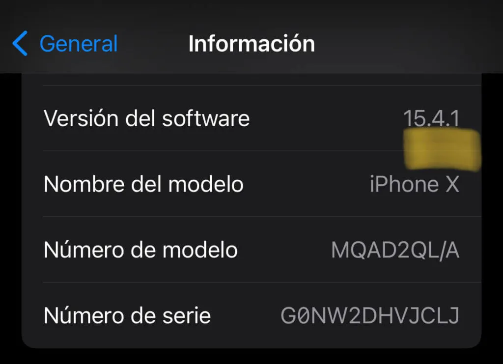 averiguar la version de ios