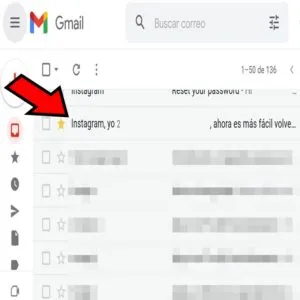Email de Instagram en la cuenta de Gmail de un usuario.