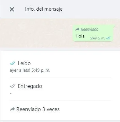 Cómo saber cuántas veces ha sido reenviado un mensaje en Whatsapp