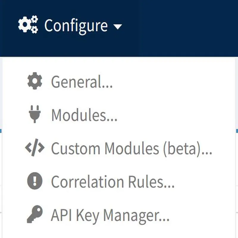 Apartados “General” y “Modules” del menú “Configure” de SpiderFoot.