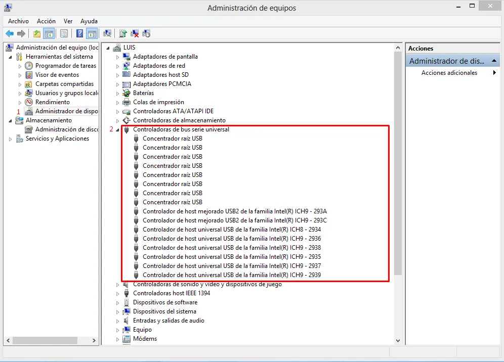Deshabilitar los puertos usb desde el administrador de dispositivos
