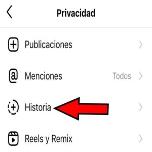 Apartado “Historia” de Instagram.