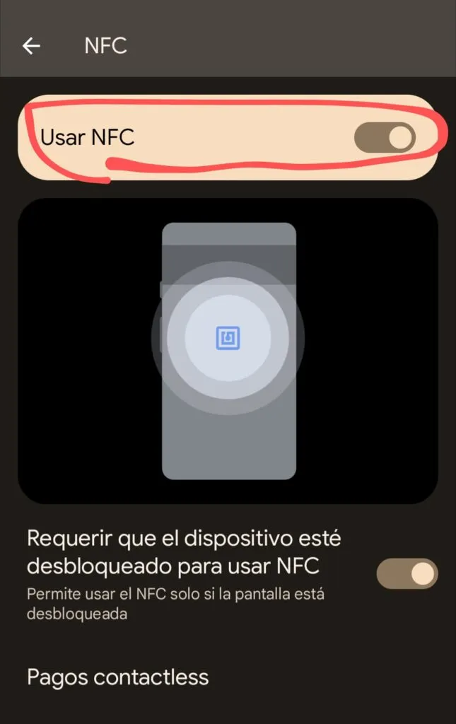 activar nfc solo cuando vayas a usarlo