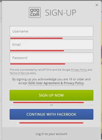 Abrir cuenta en GoG Games