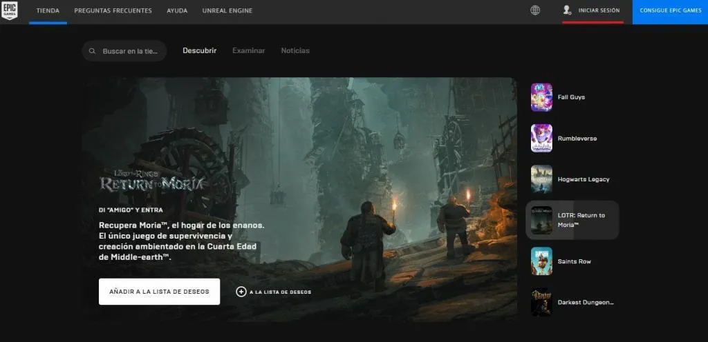 Crear cuenta en Epic Games