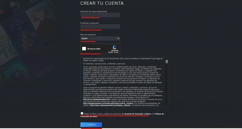 crear cuenta en steam para descargar juegos gratuitos