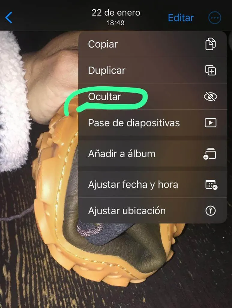 Cómo ocultar fotos en iOS