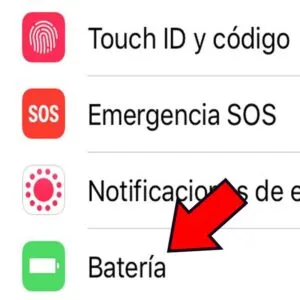 Opción “Batería”.