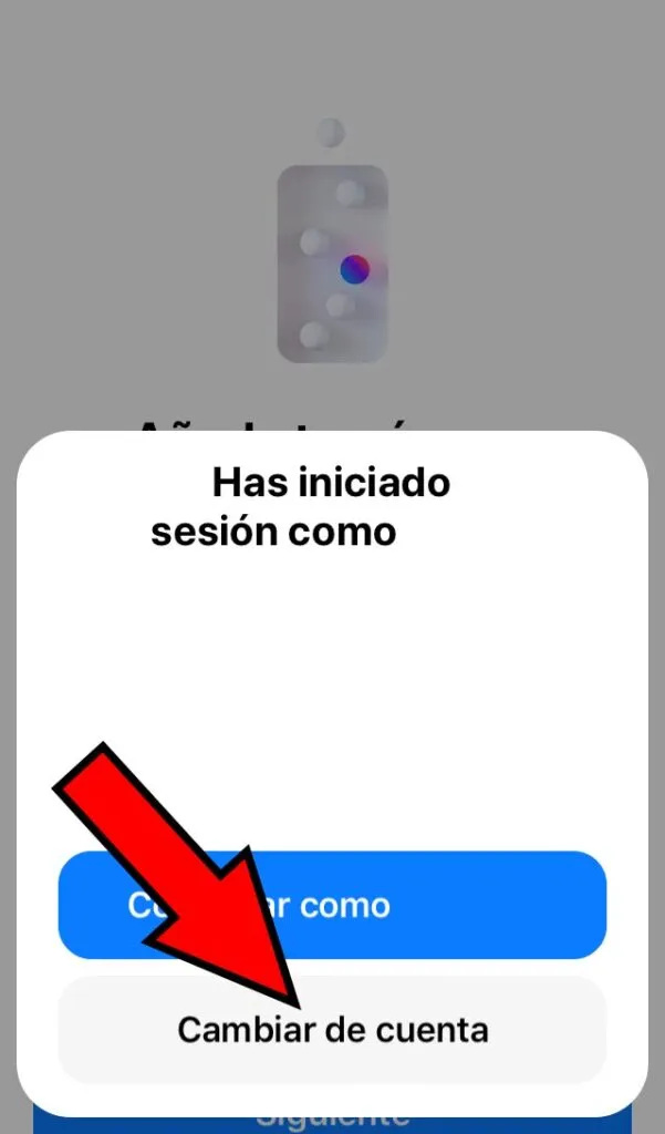 Opción “Cambiar de cuenta”. 