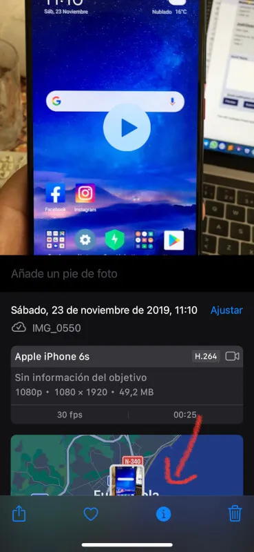 Metadatos en iPhone 15