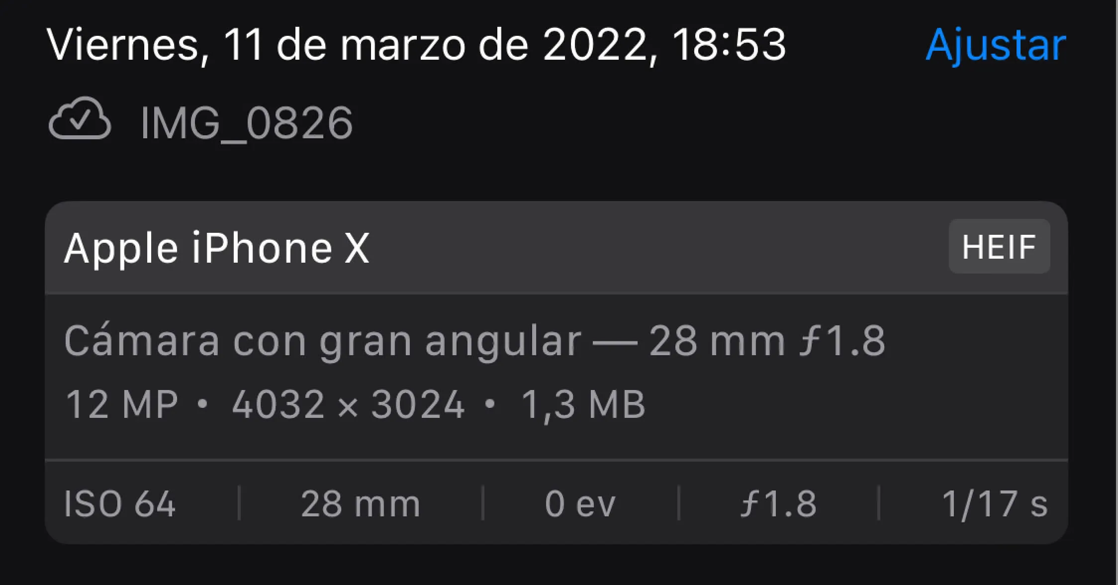 Como ver los metadatos contenidos en fotografias de un iPhone
