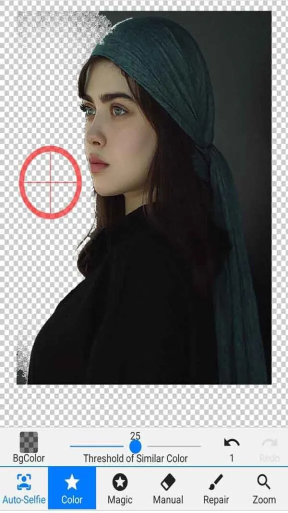 Función “Color” de Background Eraser.