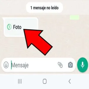 Foto sin abrir enviada por un mensaje de una sola visualización de WhatsApp.