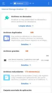 Función de ES File Explorer indicándole al usuario que tiene archivos duplicados y redundantes.