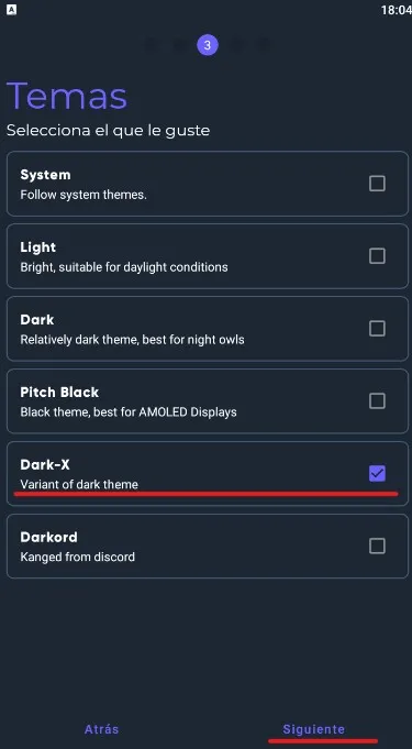 Escoger temas Aurora Store