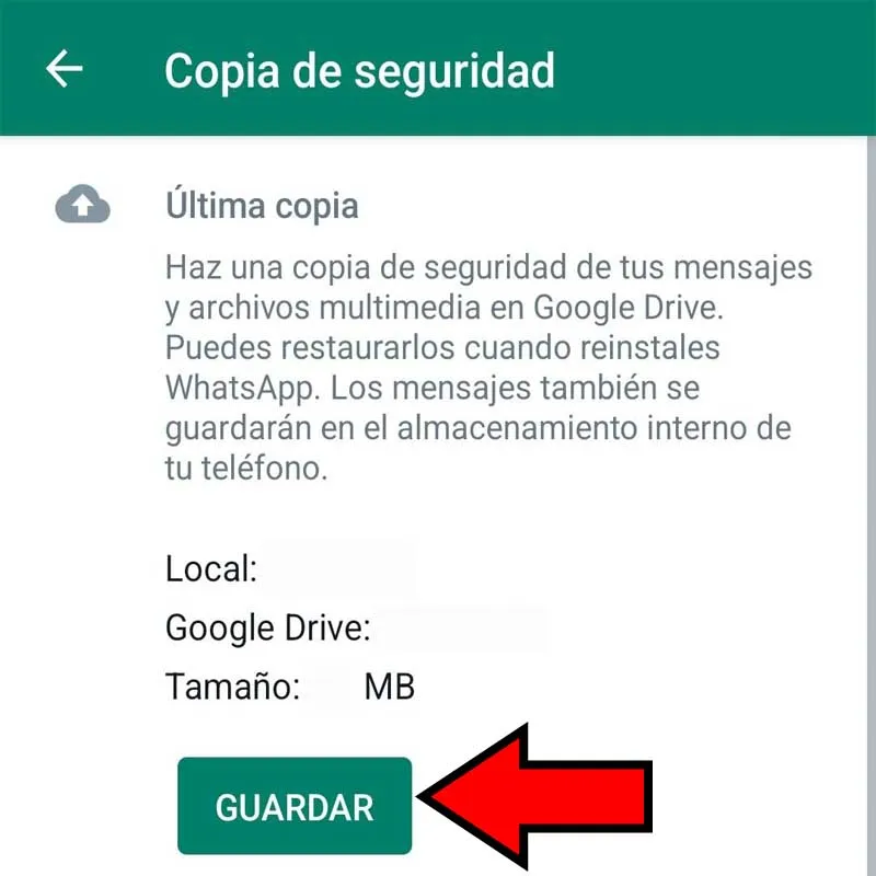 Botón que dice “Guardar”.