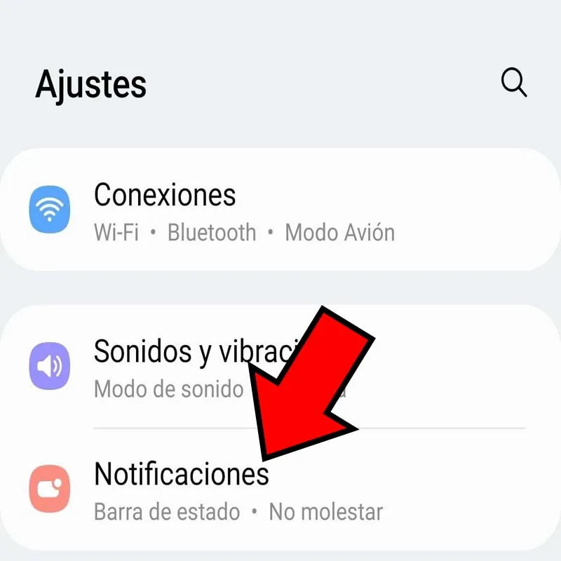 Opción “Notificaciones”.