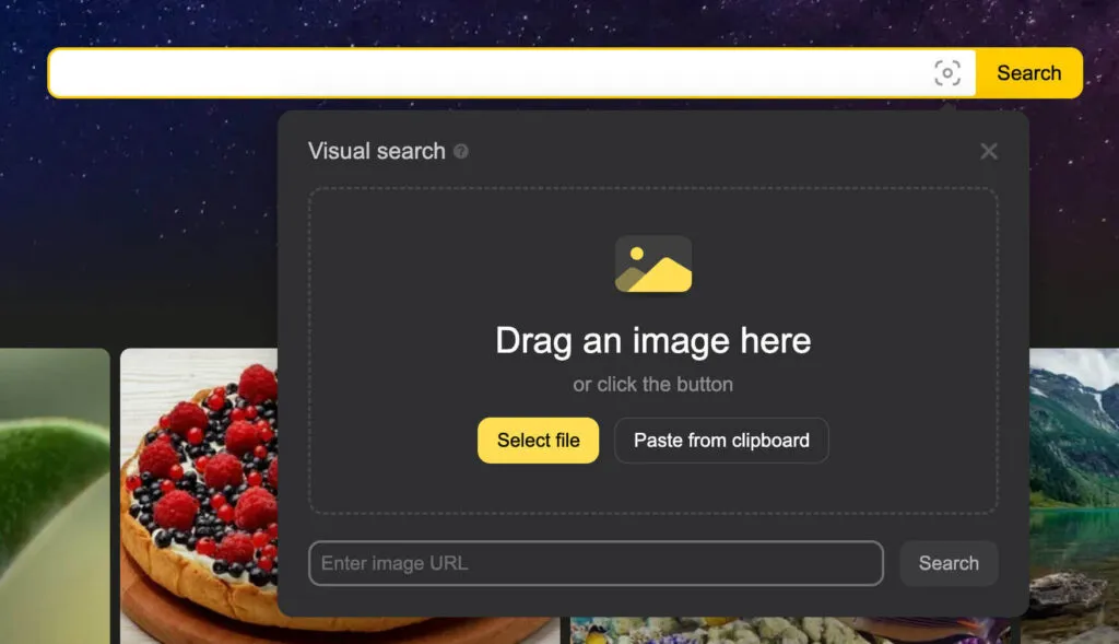 Buscador de imágenes de Yandex
