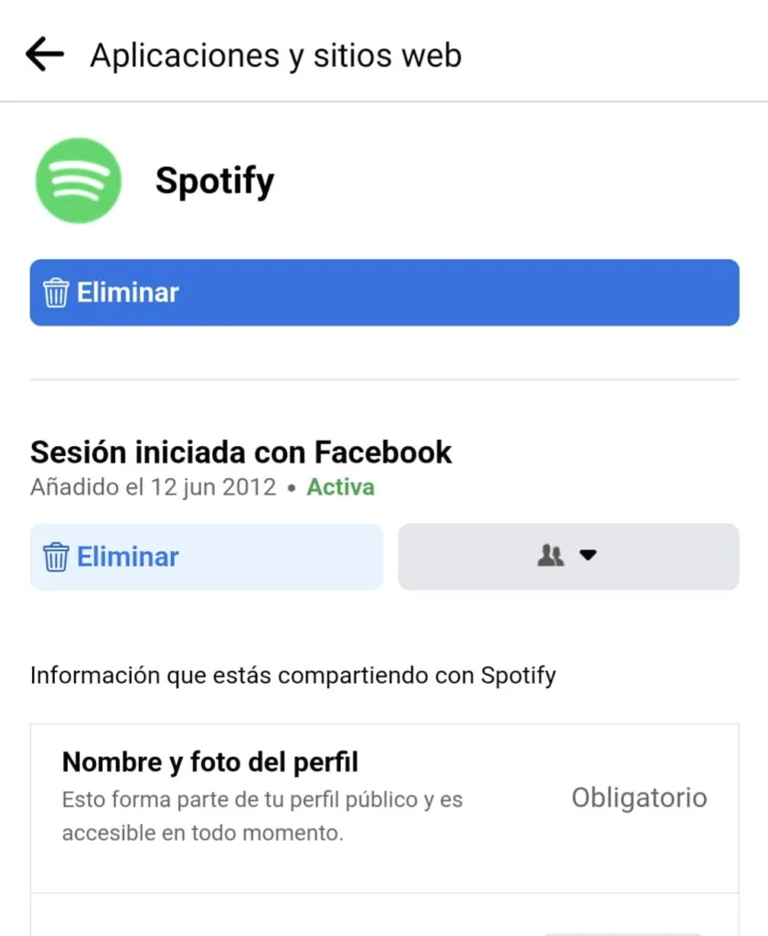 Eliminar apps con acceso a tu cuenta de Facebook