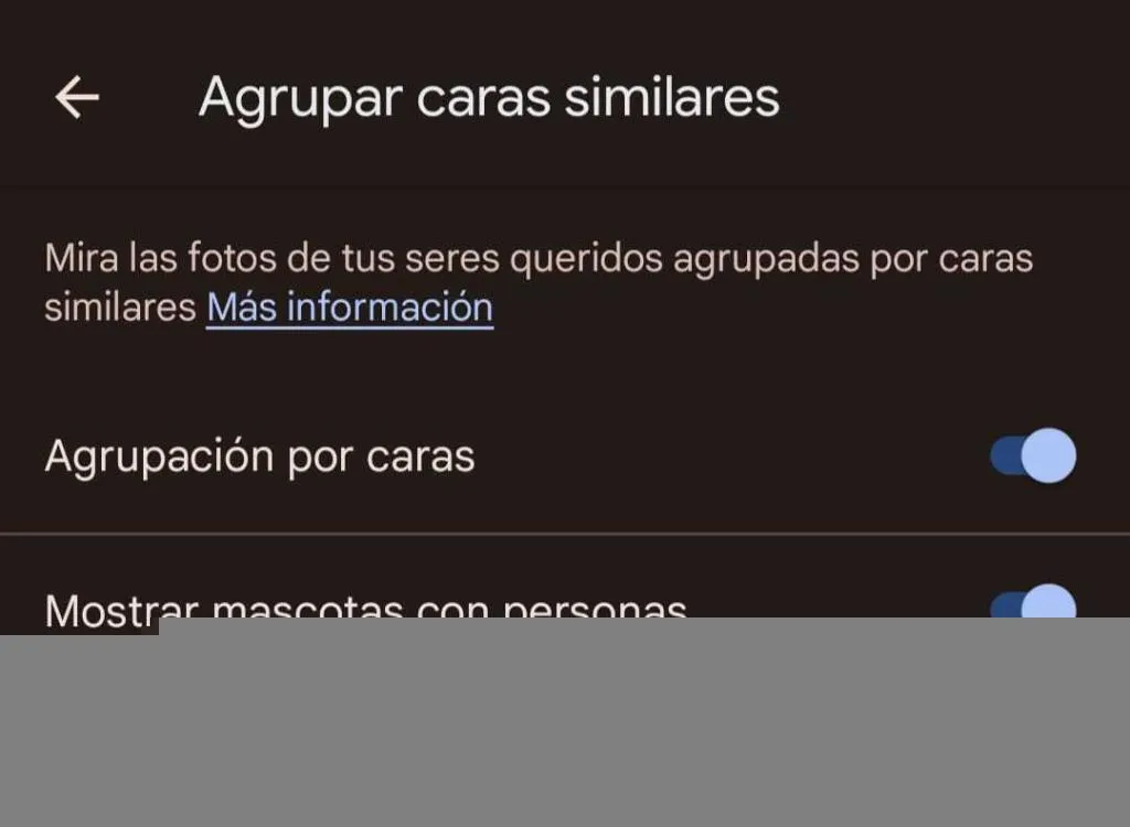 Agrupar por caras de personas y mascotas en Google Photos