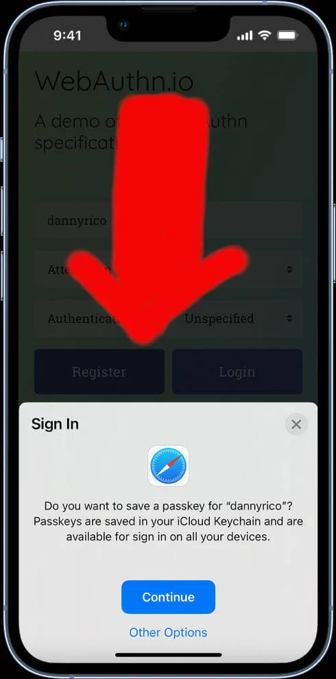 Guardar contraseña en Passkey