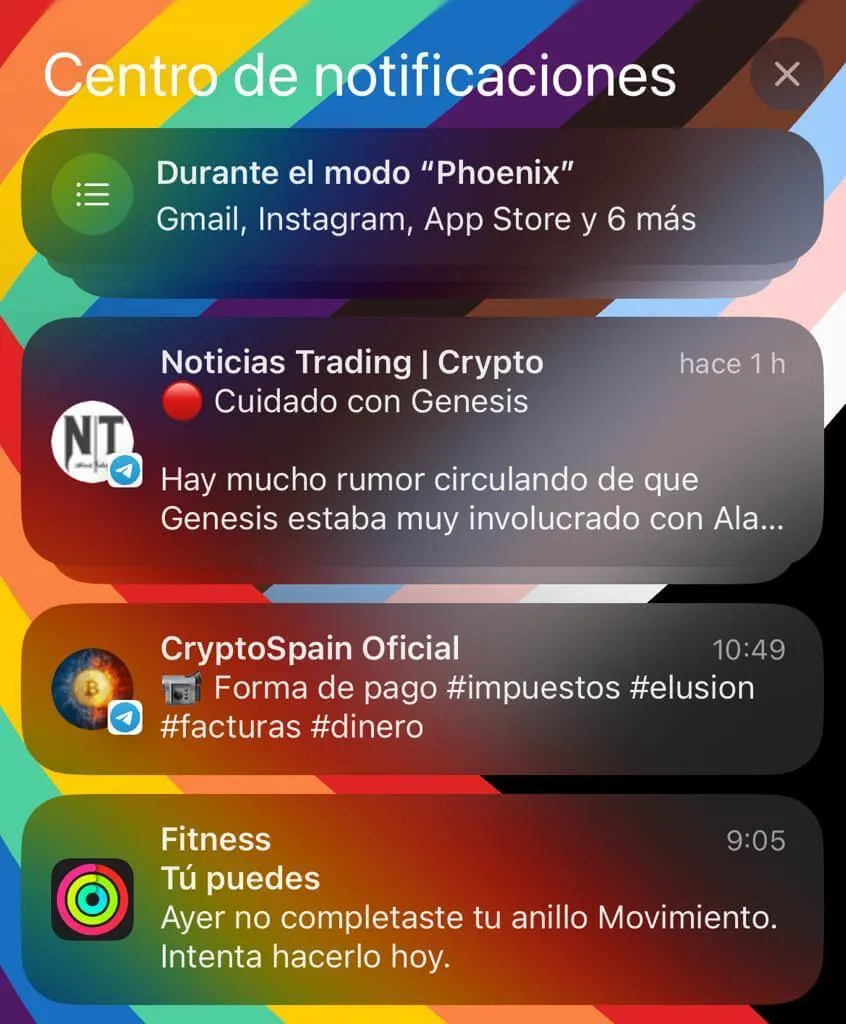 Notificaciones en el centro de notificaciones de IOS