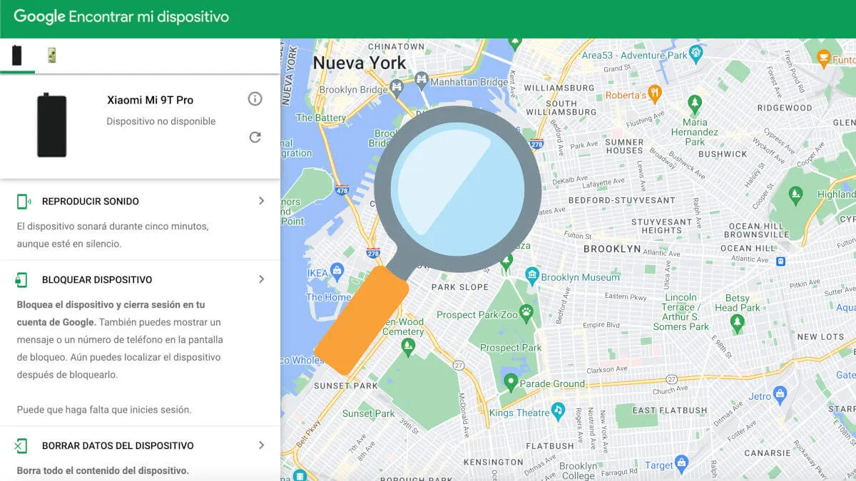 Encontrar mi dispositivo de Google